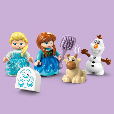 LEGO DUPLO │ Disney Annas und Elsas Party im Eispalast - Frozen Spielzeug mit ELSA Figur, Lichtstein & Zubehör - Kleinkinder Motorikspielzeug ab 2 Jahren - Minifiguren für Mädchen und Jungen - 10455