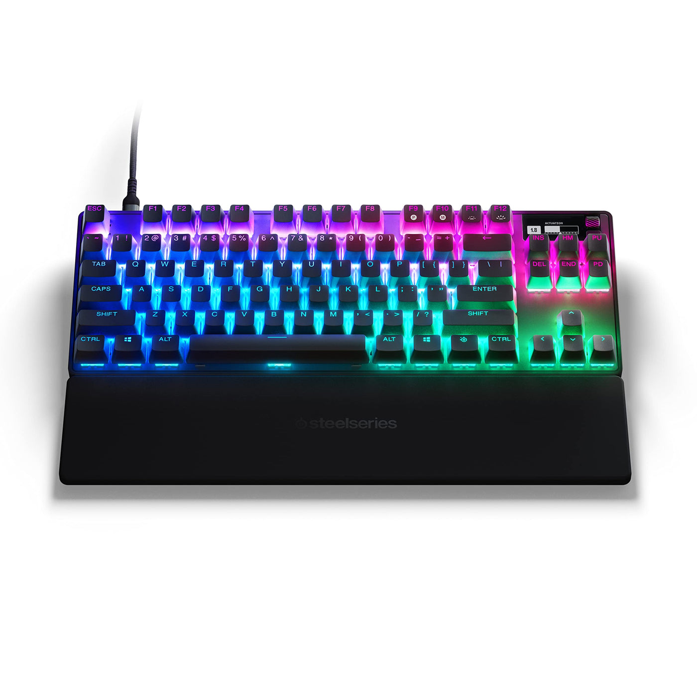 SteelSeries Apex Pro TKL HyperMagnetic Gaming-Tastatur – Die schnellste Tastatur – Anpassbares Ansprechverhalten – OLED-Bildschirm – PBT-Keycaps – USB-C – 2023 Edition – Deutsches Tastatur QWERTZ
