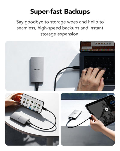 Lexar ES3 Externe SSD 1TB, USB 3.2 Gen2 Portable SSD, bis zu 1050 MB/s Lesen, 1000 MB/s Schreiben, Tragbare SSD für iPhone15-Serie/Mac/PS5/XBOX/Laptop/PC und Spielkonsole (LES3XXX001T-RNSNG)