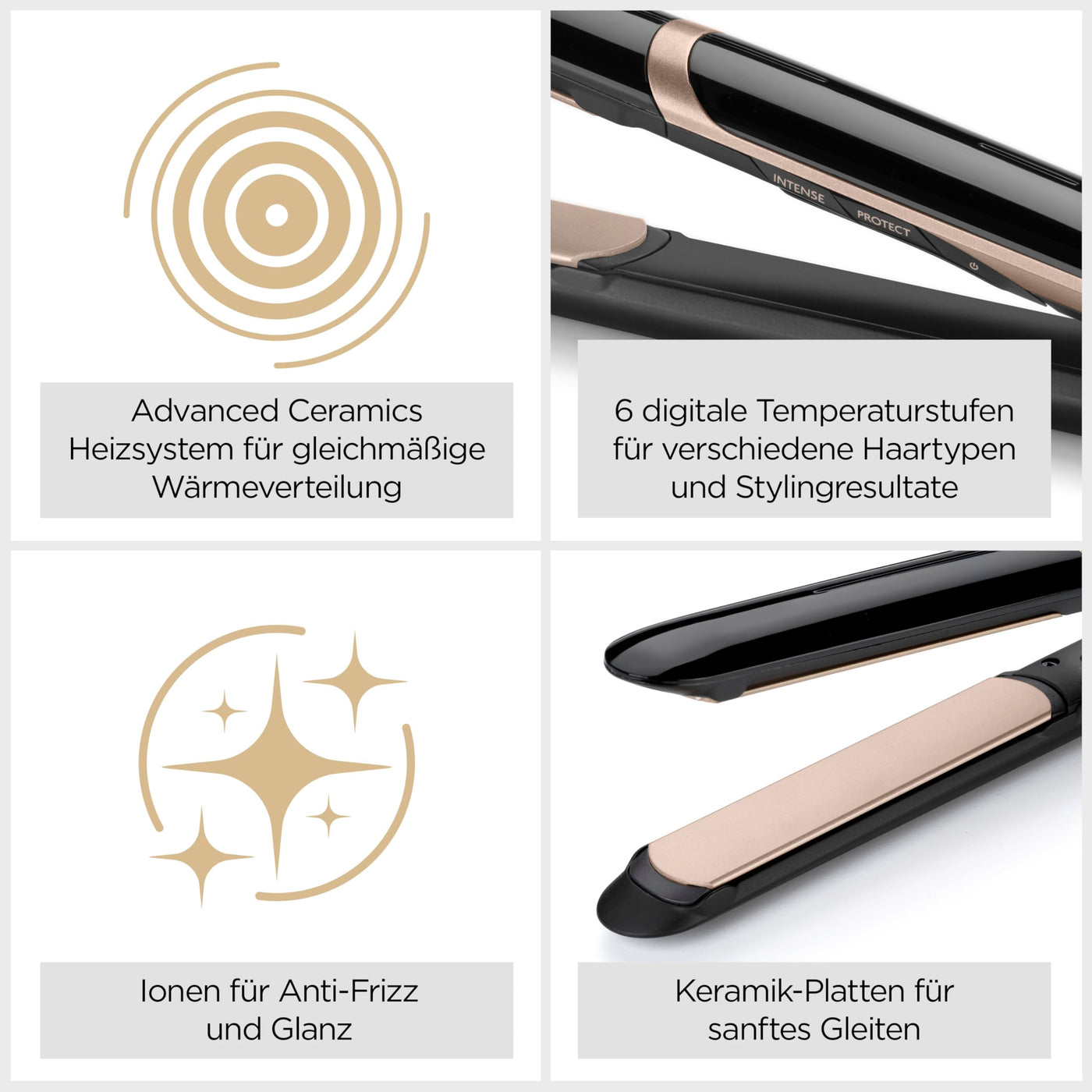 BaByliss Super Smooth Glätteisen – Anti-Frizz Ionen-Technologie, Hitzeschutzmatte, fortschrittliche Keramikplatten, schnelles Aufheizen, 6 Temperaturstufen von 140°C bis 235°C, ST393E