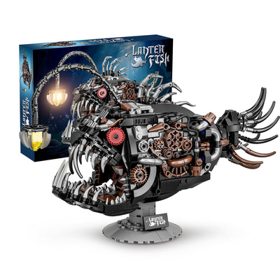 Mechanical Laternenfisch Klemmbausteine Bausteinen.Kompatibel Mit Lego Tier Lantern Fish – STEM Perfekte Ozean-Moc Deko für Zuhause/Büro. Geschenk für Kinder und Erwachsene ab 8-16 1038PCS