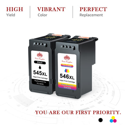 Toner Kingdom PG-545XL CL-546XL Kompatibel für Canon Druckerpatronen 545 546 XL für Canon TS3450 Tintenpatronen für Pixma TS3350 TS3150 TS3351 TS3452 TR4550 TR4551 TR4650 MX495 Tinte (Schwarz, Farbe)