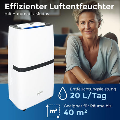 alfda AEF2000 Luftentfeuchter elektrisch - (max. 20Liter/Tag) - 4 Betriebsmodi, für Räume bis 30 m², Automatikbetrieb, Touch-Display, mit Ablaufschlauch, zum Wäsche trocknen - Gegen Feuchtigkeit...