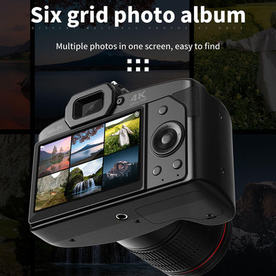 4K Videokamera Camcorder, Vlogging Kamera mit 16 fachem Digitalzoom, 64 MP WLAN Webcam mit 3 Zoll IPS Farbdisplay, HD Nachtsichtfoto