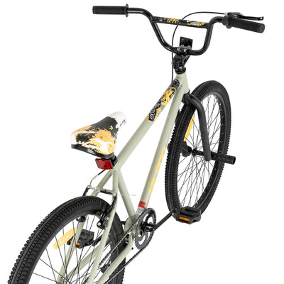 Hiland 24 Zoll Kinderfahrrad für Jungen und Mädchen, Jugendliche BMX, Freestyle, 2 Stahl Pegs, Kettenschutz, Freilauf Schwarz Grau