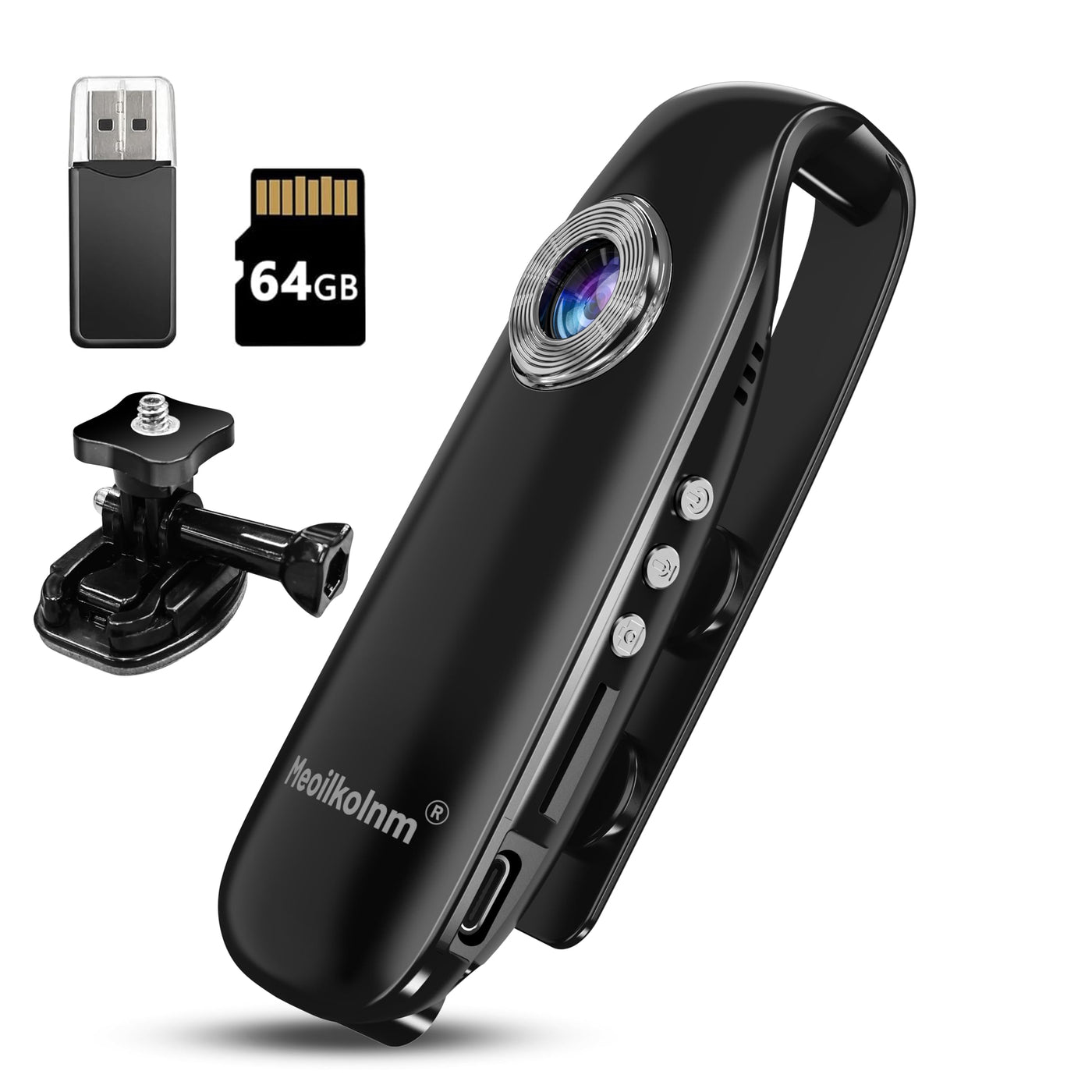 Mini Body Kamera mit Audio- und Videoaufnahme 1080P 64GB Bewegungserkennung Videorecorder Tragbarer POV Camcorder mit magnetischer Tasche Tragbarer DV für Radfahren, Haustiere, Wandern, Travaling