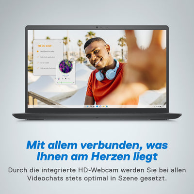 Dell Inspiron 15 3535 Laptop 15.6 Inch FHD 120Hz, AMD Ryzen 5 7520U, 8GB RAM LPDDR5, 512GB SSD, AMD Radeon Graphics, Intel Wi-Fi 6, Windows 11 Home, German QWERTY Black