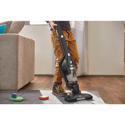 AEG Ergorapido CX7-2-45MÖ 2in1 Akku Staubsauger/50% Recyclingmaterial/beutellos/bis zu 45 min Laufzeit/freistehend/180° Drehgelenk /Bürstenreinigungsfunktion/LED-Lichter/18.5W/ 0.5L/schwarz,grün