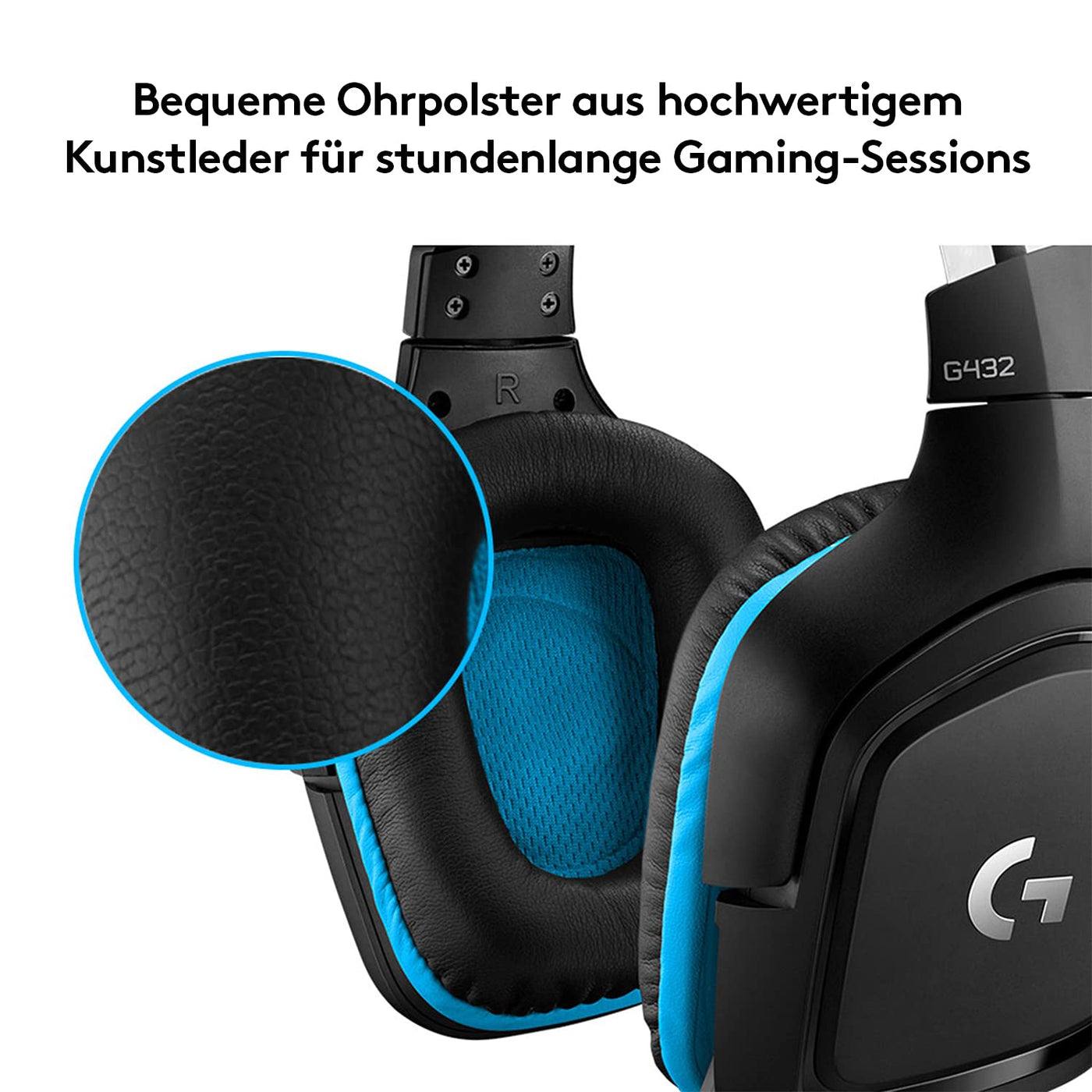 Logitech G432 kabelgebundenes Gaming-Headset, 7.1 Surround Sound, DTS Headphone:X 2.0, Bügelmikrofon mit Flip-Stummschaltung, Ohrpolster mit Kunstleder, PC/Mac/Xbox One/PS4/Nintendo Switch - Schwarz