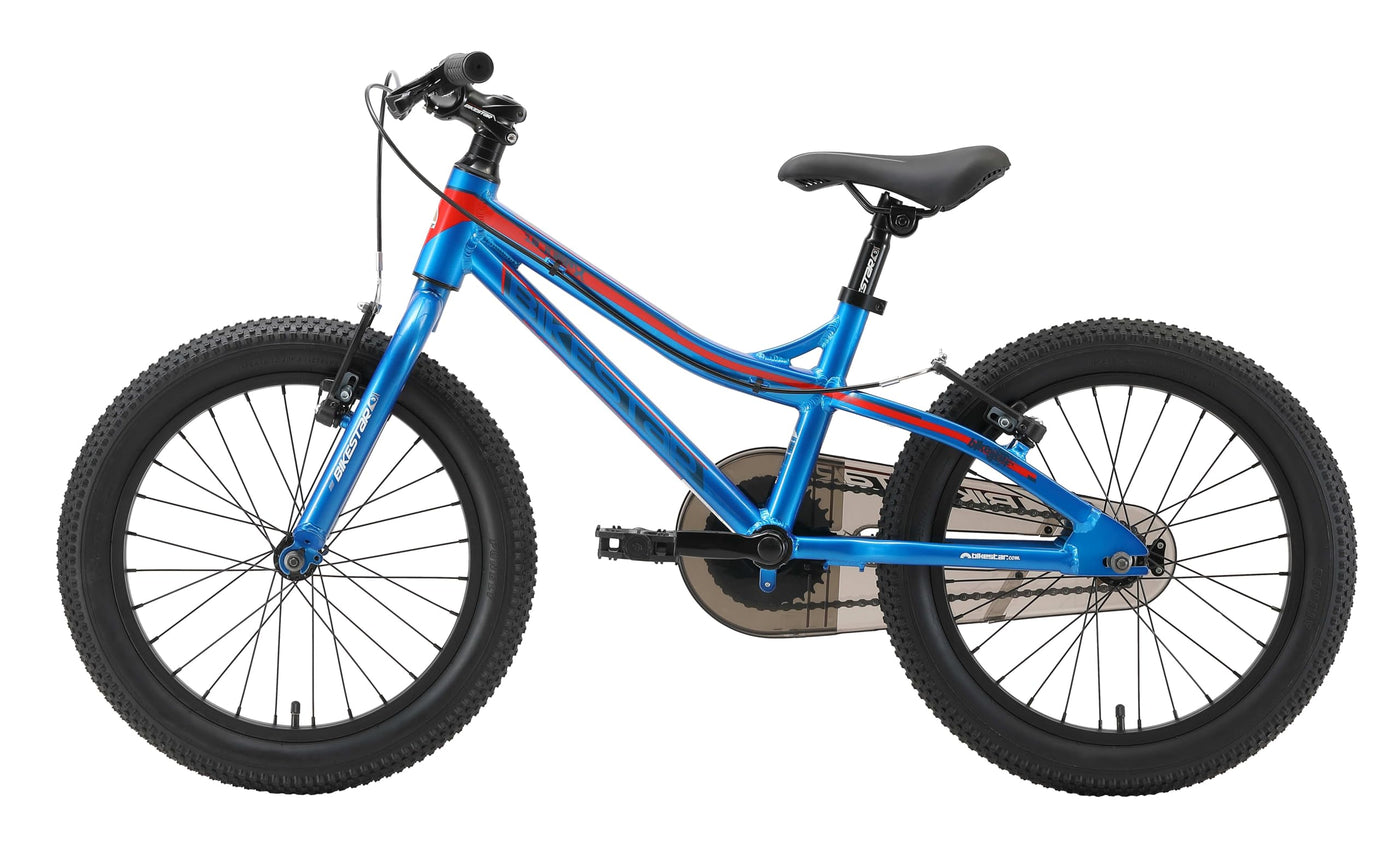 BIKESTAR Kinder Fahrrad Aluminium Mountainbike mit V-Bremse für Mädchen und Jungen ab 5 Jahre | 18 Zoll Kinderrad MTB | Blau