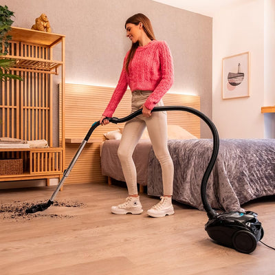 Cecotec Staubsauger mit 2-Liter-Beutel Conga Powerbag 2000. 800 W, Hocheffiziente Filtration, Metall-Teleskoprohr, Inklusive Zubehör für Möbel und Ecken