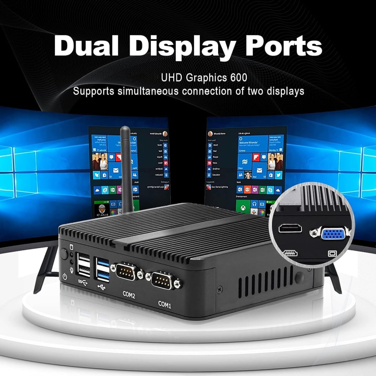 WEIDIAN Mini Industrie PC Lüfterloser PC Celeron J4125 8GB RAM 256GB SSD 2LAN HD VGA Win11 Mini PC Lüfterlos Hohe Leistung Kompaktes Design Embedded Industrie Mini Computer, Lüfterloser Mini PC