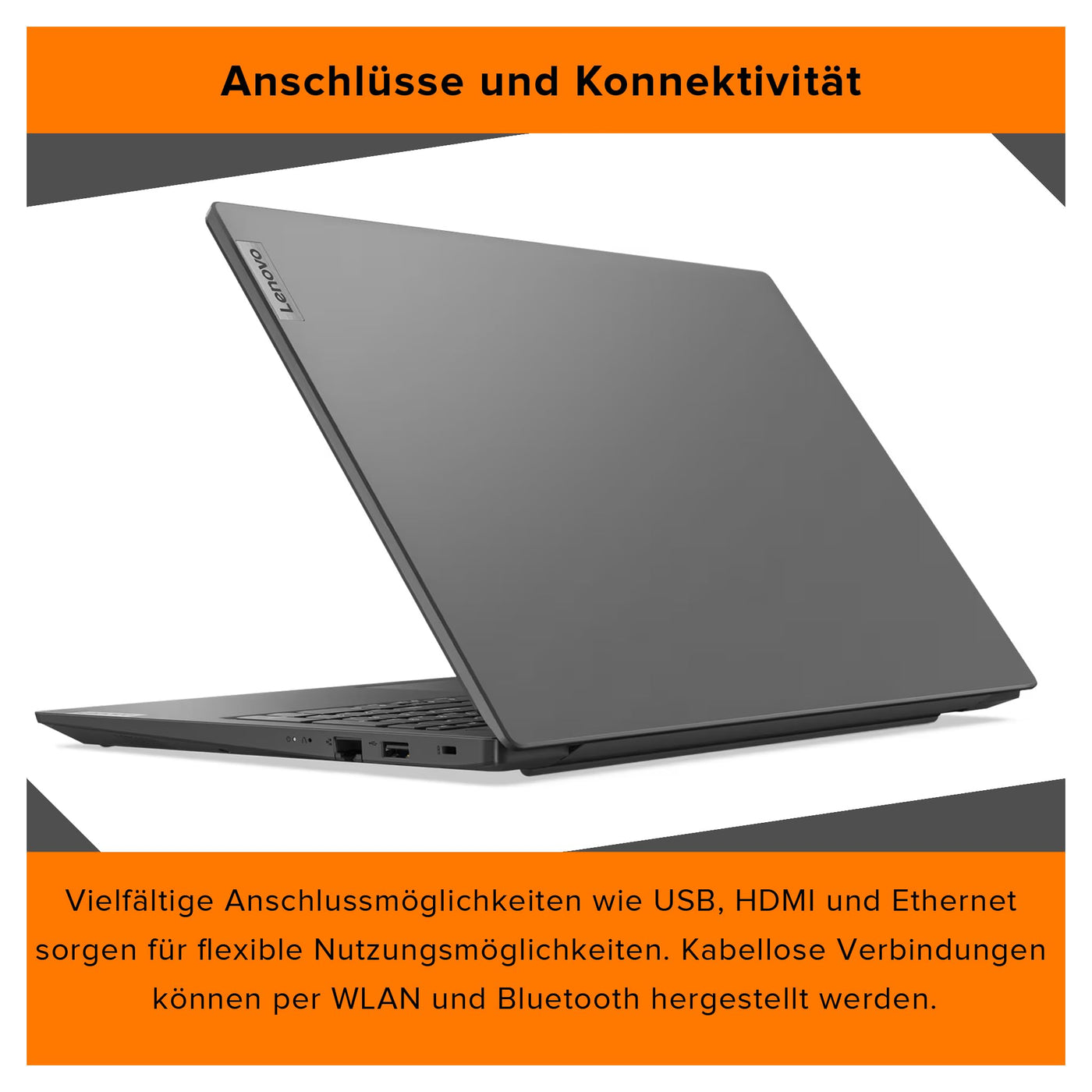Lenovo V15 G4 IRU Laptop, Intel Core i5-13420H, 16 GB DDR4 RAM, 1 TB PCIe SSD, 15.6" FHD Display, Intel UHD Graphics, QWERTZ Tastatur, FreeDos, Iron Grey