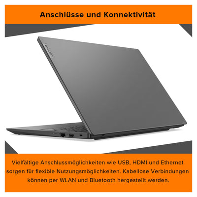 Lenovo V15 G4 IRU Laptop, Intel Core i5-13420H, 24 GB DDR4 RAM, 1 TB PCIe SSD, 15.6" FHD Display, Intel UHD Graphics, QWERTZ Tastatur, FreeDos, Iron Grey