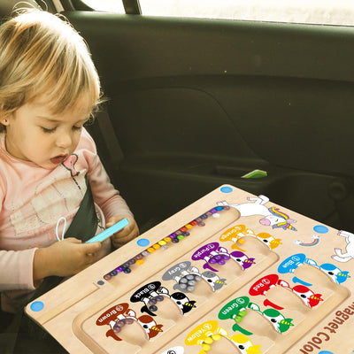 Montessori Spielzeug ab 2 3 4 5 6 Jahre Magnetspiel Labyrinth Geschenk für Mädchen Junge 3-8 Jahre Spielzeug Mädchen Junge Kinder Holzspielzeug Zahlen & Farben Lernspiele Motorikspielzeug Weihnachten