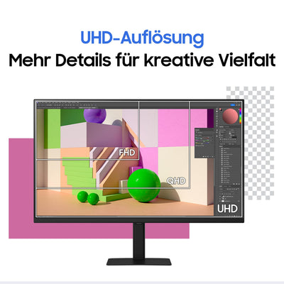 Samsung ViewFinity S70D 4K-Monitor 27 Zoll, UHD, 3.840 x 2.160, 60 Hz, HDR10, Easy Setup-Ständer, Eye Saver Mode, LS27D700EAUXEN