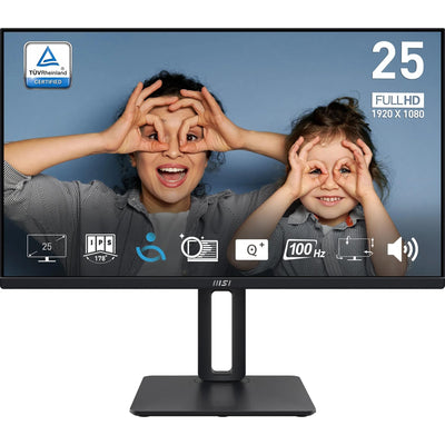 MSI PRO MP251P 24,5 Zoll Full HD Büromonitor - 1920 x 1080 IPS-Panel, 100 Hz, augenfreundlicher Bildschirm, integrierte Lautsprecher, 4-Fach verstellbar - HDMI 1.4b, D-Sub (VGA)