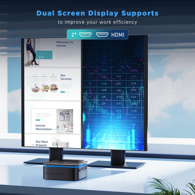 NiPoGi Mini PC Ιntel Alder Lake-N N100(3.4GHz) 16GB DDR4/512GB M.2 SSD, Desktop PC WiFi 5,BT4.2/RJ45,Mini Computer 4K@60HZ UHD Dual Display für Büro