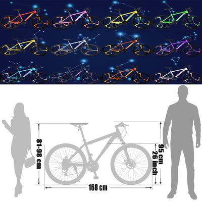 Mountainbikes, 26 Zoll Mountainbike 21 Gang für Männer, Frauen, Erwachsene, Hard Trail, Frontpension Scheibenbremsen, Rahmen aus Kohlenstoffstahl, 12 Konstellationen, Hardtail Mountainbike Taurus
