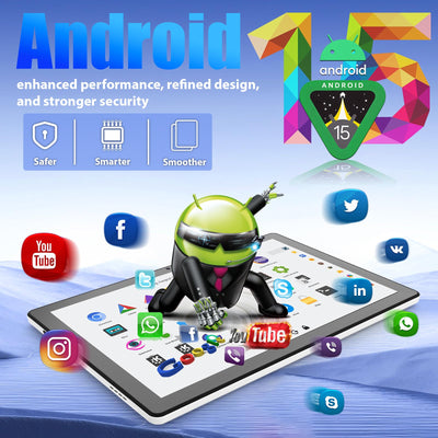 Tablet, Android Tablet 11 Zoll mit 24GB RAM + 128GB ROM (1TB TF), Octa-Core, Widevine L1, WiFi 6 & BT 5.3, 6800mAh Akku, Dual Kamera – Tablet mit Tastatur, Maus, Stift & Hülle