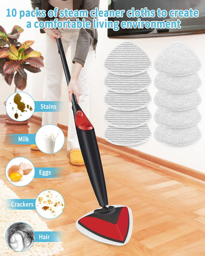 10 Stück für Vileda Dampfreiniger Ersatzbezug, Kompatibel mit Vileda Steam Dampfreiniger, Vileda Steam Plus Dampfreiniger, Mikrofasern Maschinenwaschbar Ersatzbezug für Vileda Steam