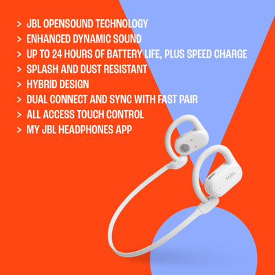 JBL Soundgear Sense – Kabellose Bluetooth-Open-Ear-Kopfhörer – Spritzwassergeschützt und komfortabel – In Schwarz