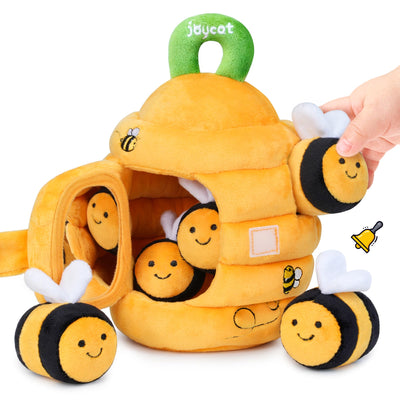 JoyCat Baby Spielzeug 6-12 Monate, Baby Bienenstock mit 5 Bienen Sensorik Spielzeug, Rassel, Spiegel, Montessori BabySpielzeug, Motorikspielzeug Geschenke für Kinder 1 2 Jahre