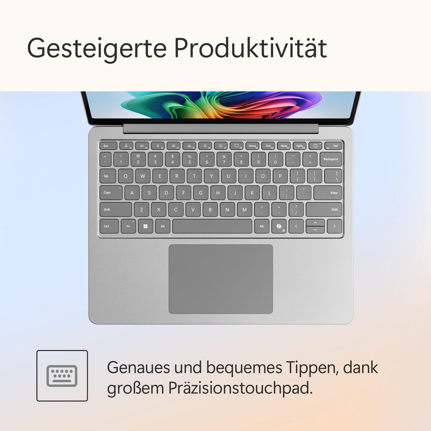 Microsoft Surface Laptop | Copilot+ PC | 13” LCD Touchscreen | Snapdragon® X Plus | 16GB RAM | 256GB Speicher | Neuestes Modell | Platin