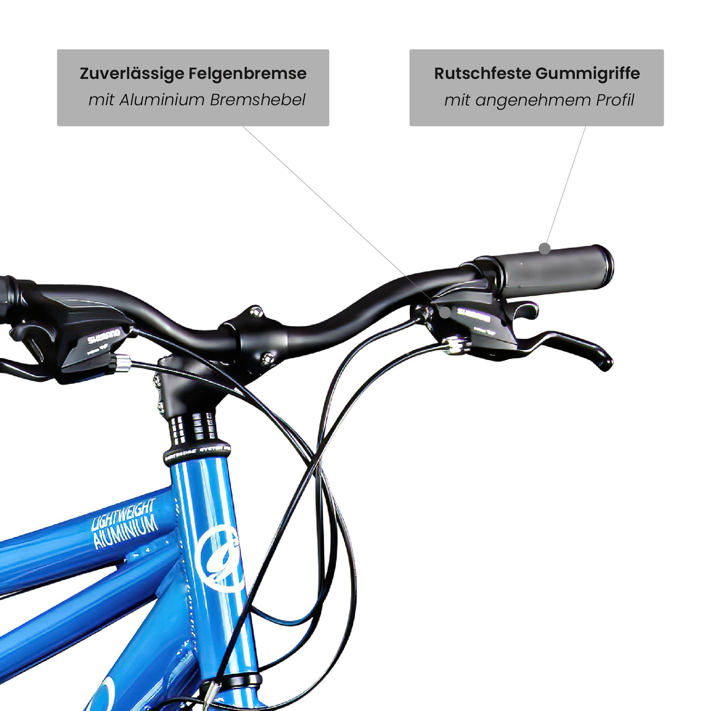 Galano Tandem Fahrrad 2 Personen Mountainbike 21 Gang Schaltung ab 145 cm Hardtail MTB Damen und Herren 26 Zoll mit Alurahmen Oakland (blau, 43/38 cm)