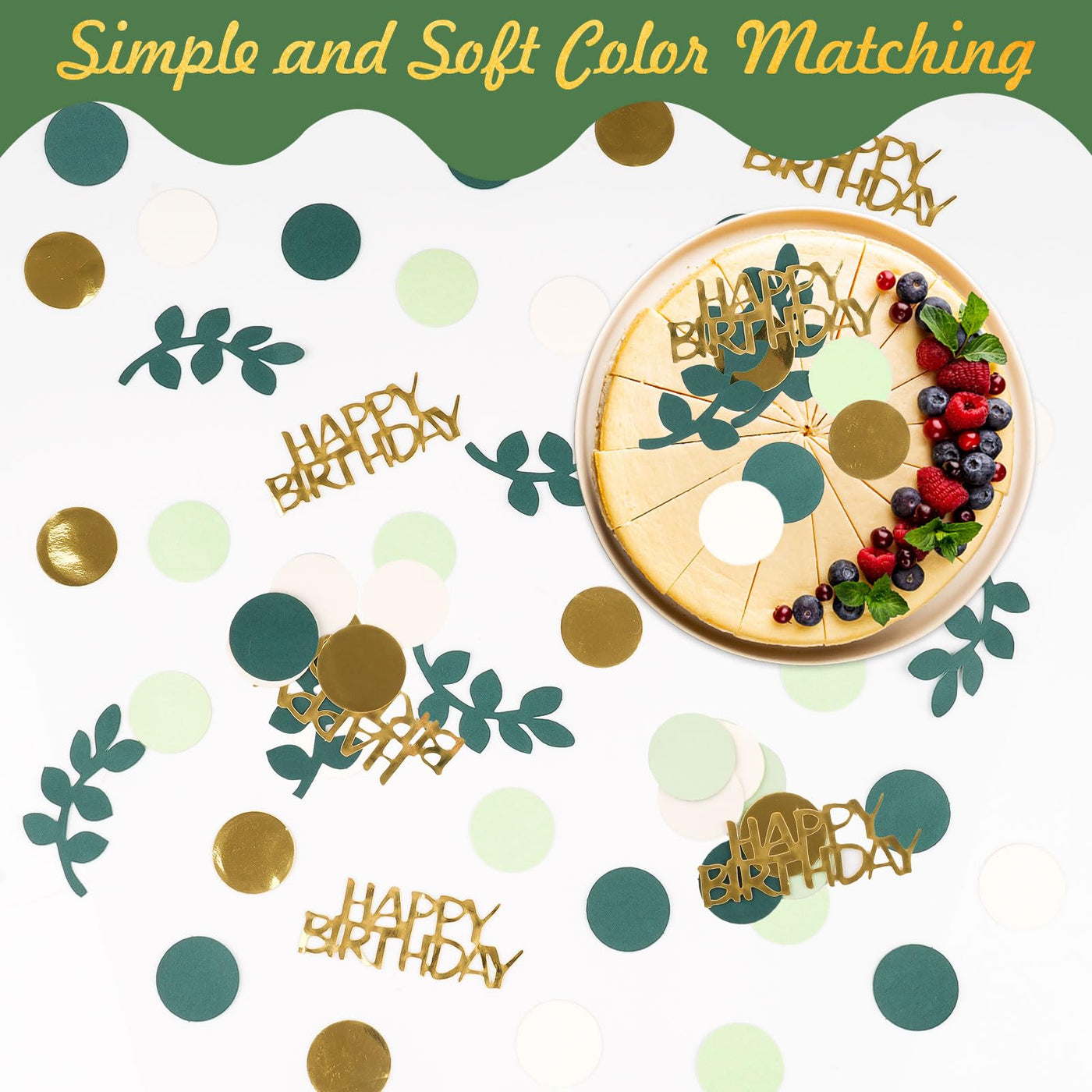 Moosono 200 Stück Konfetti Geburtstag Grün, Streudeko für Party