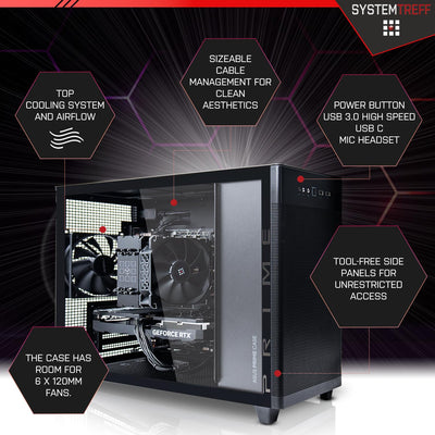 SYSTEMTREFF Mini PC Intel Core i5-14600K 14x5.3GHz | UHD 770 4K HDMI DX12 | 1TB M.2 NVMe | 16GB DDR4 RAM | WLAN Silent Desktop Computer Rechner für Büro Business Multimedia