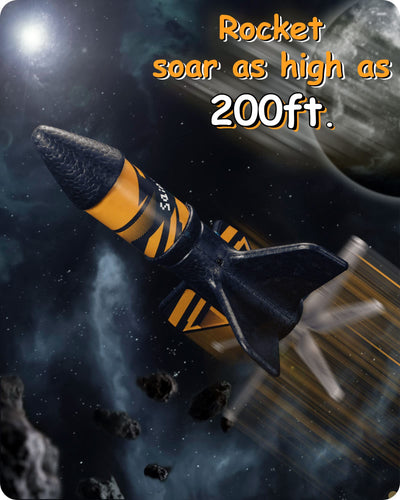 SainSmart Jr. Rakete Spielzeug – Motorisierte Rakete mit Fallschirm, Start bis zu 61 Meter, Outdoor-Spielzeug für Kinder im Alter von 8–12 Jahren (Schwarz)