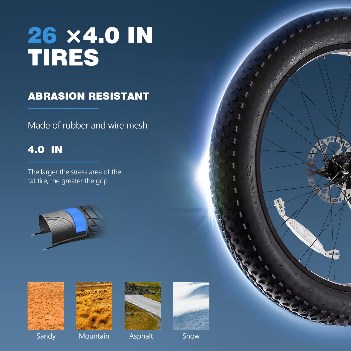 Ficyacto Elektrofahrrad 26 Zoll Pedelec E-Mountainbike E-Bike Herren Damen Mit 48V20AH Akku,7 Gang,Doppelscheibenbremse (RX80)