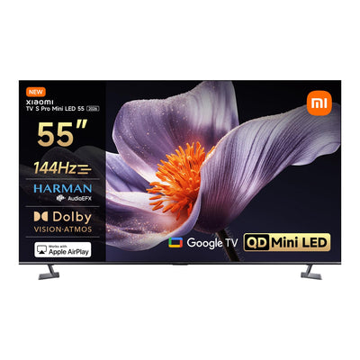 XIAOMI TV S Pro Mini LED 55, Smart TV, 4K QLED 144Hz Google TV, Dolby Vision, Dolby Atmos, HDR 10+, DTS-X, Harman AudioEFX, Triple Tuner, DVB-T2, Prime Video, Google Assistant, Airplay 2