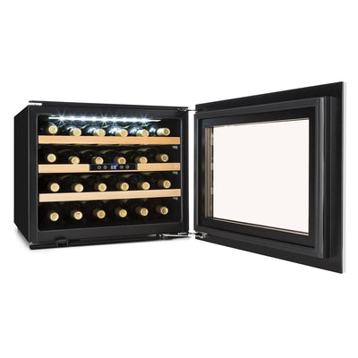 Klarstein Einbau-Weinkühlschrank, 1 Zonen Getränkekühlschrank Klein, Kleiner Weinschrank 57L, Wein-Kühlschrank Klein mit Glastür, Indoor/Outdoor Flaschenkühlschrank, Wine Fridge 24 Flaschen