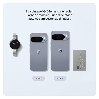 Google Pixel 10 Pro – Android-Smartphone ohne SIM-Lock, mit Gemini, Dreifach-Rückkamerasystem, mehr als 24 Stunden Akkulaufzeit und 6,3 Zoll großem Super Actua-Display – Obsidian, 1TB