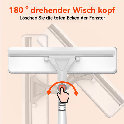 Shakub Fensterwischer 80-134cm mit Silikonabzieher & Mikrofaserschrubber 180°Drehbar,Abnehmbar Fensterabzieher Breite 26cm für Bad, Dusche, Glas, Spiegel, Auto(Ohne Düse 134x26cm)
