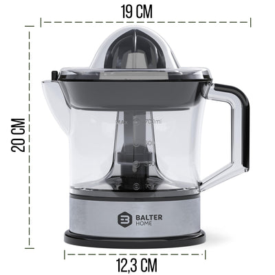 Balter ZP-04 Zitronenpresse Elektrisch – Hohe Saftausbeute, 2 Drehrichtungen & 2 Kegel– Zitruspresse – orangenpresse Entsafter Saftpresse Juicer - Spülmaschinenfest, BPA Frei