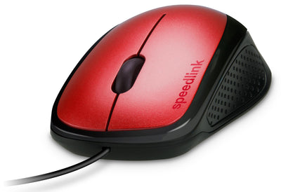 Speedlink KAPPA Mouse wired - leichte USB Maus mit Kabel, PC Maus kabelgebunden für PC, Laptop und Notebook, Büro, Office, 1000dpi, rot
