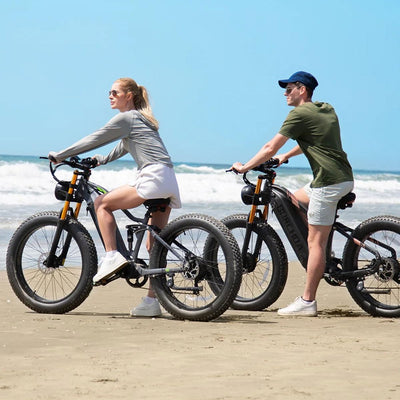 BURCHDA RX80 Elektrisches Mountainbike für Erwachsene, 26 Zoll 4.0 Fat Tire, 48V20AH Batterie 7-Gang Öl-Doppelbremse, Dual Shock Absorption Elektrofahrrad mit Unterstützung，Mit Heckklappenrahmen