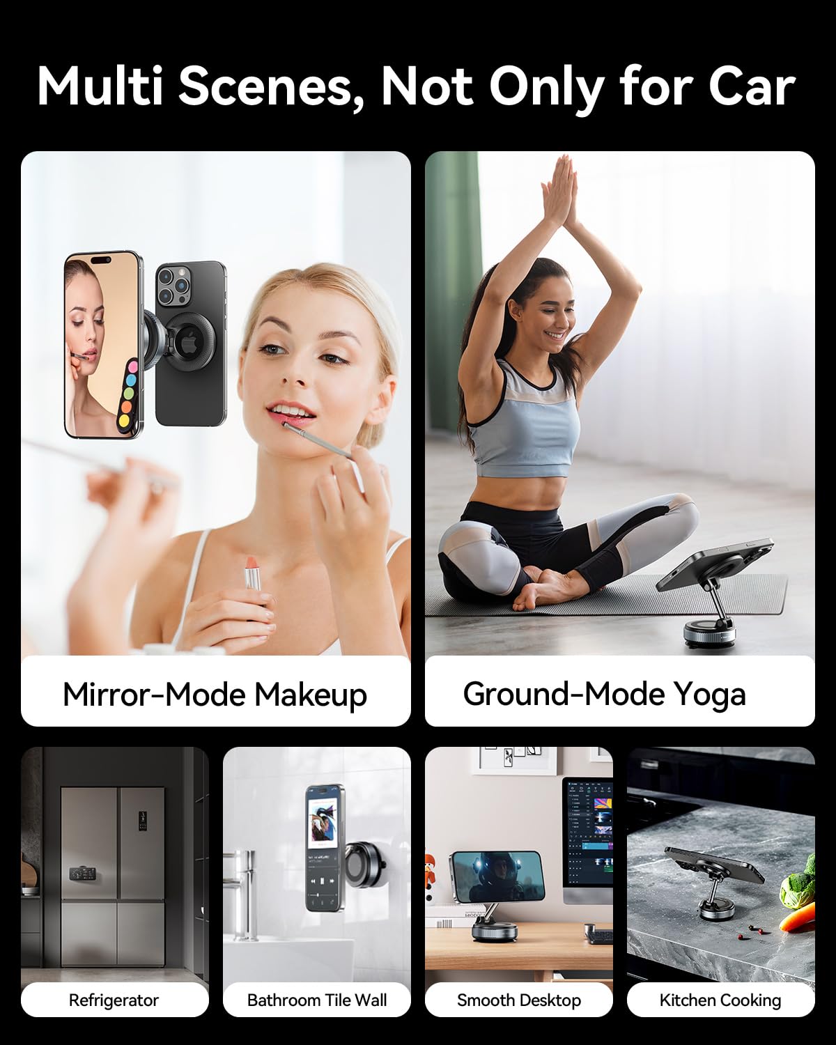 MRGLAS 2025 Upgraded Handyhalterung Auto Magnet für Magsafe Autohalterung, Vakuum Saugnapf Handy Halterung Auto [89+LBS Saugleistung & 2800gf Stärkster Magnet], 360° Drehbar für KFZ/Spiegel/iPhone