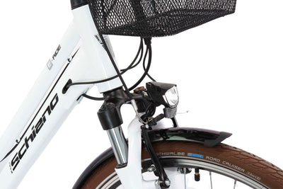 F.lli Schiano E-Ride, E Bike Trekking 28 Zoll, 36V 10.4Ah Abnehmbarer Akku, Motor 250W 40Nm, Trekking EBike für Herren/Damen, Weiss