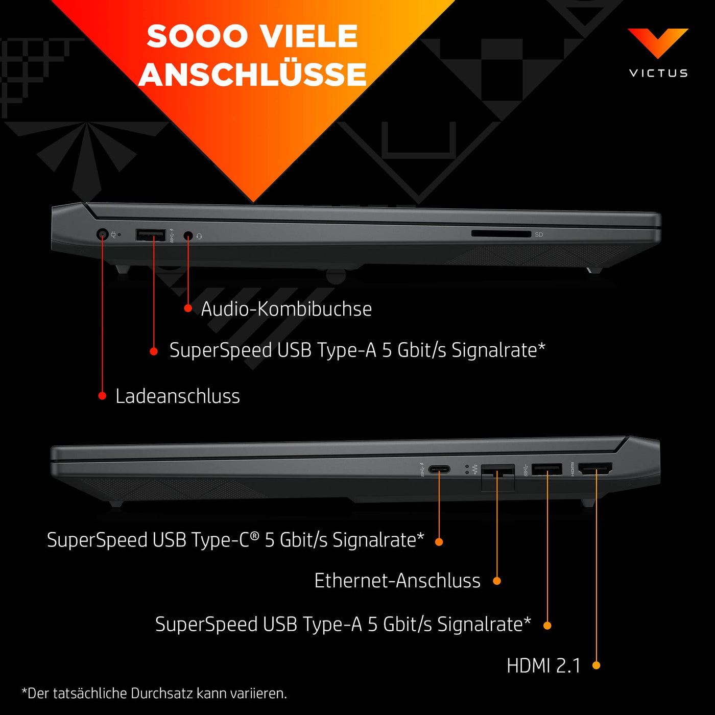 HP VICTUS Gaming Laptop, 15,6" FHD Display 144Hz, AMD Ryzen 5 8640H, 16 GB DDR5 RAM, 512 GB SSD, NVIDIA GeForce RTX 4050 (6GB), QWERTZ, Windows 11, Silber