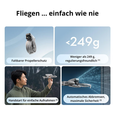 DJI Flip (RC 2 Fernsteuerung mit Bildschirm) – Mini Drohne mit Kamera 4K für Kinder, unter 249g, Follow-Me, 13 km HD-Übertragung, Handstart, 31 Min Flugzeit, Drohne mit Kamera Für Vlogs