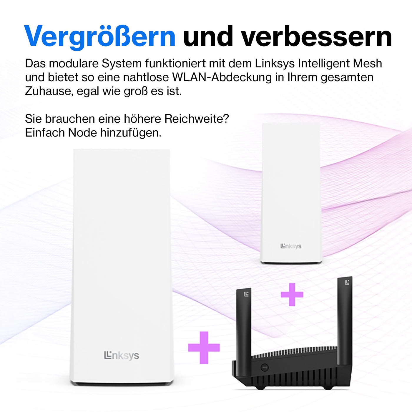 Linksys Velop MX4200 Tri-Band Mesh-WiFi 6-System (AX4200) WLAN-Router mit bis zu 260 m² Funkabdeckung, 3,5-mal schneller, für mehr als 40 Geräte – 1er-Pack, Weiß
