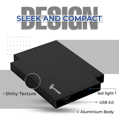 SUHSAI 500 GB tragbare Externe Festplatte, Pocket Backup HDD, 2,5 Zoll Externe Datenspeicher-Festplatte, USB 3.0-Festplatte, kompatibel für Gaming-PC, Mac, Laptop, Xbox, Xbox One – Schwarz