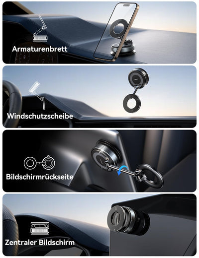 JOYROOM Vakuum Handyhalterung Auto Magnet Faltbar, Saugnapf Handy Halterung Auto Magsafe mit 360° Verstellbarer Metallarm, Magnetische Handyhalterung Auto für iPhone 17 16 15 14 13 12 & MagSafe Hülle