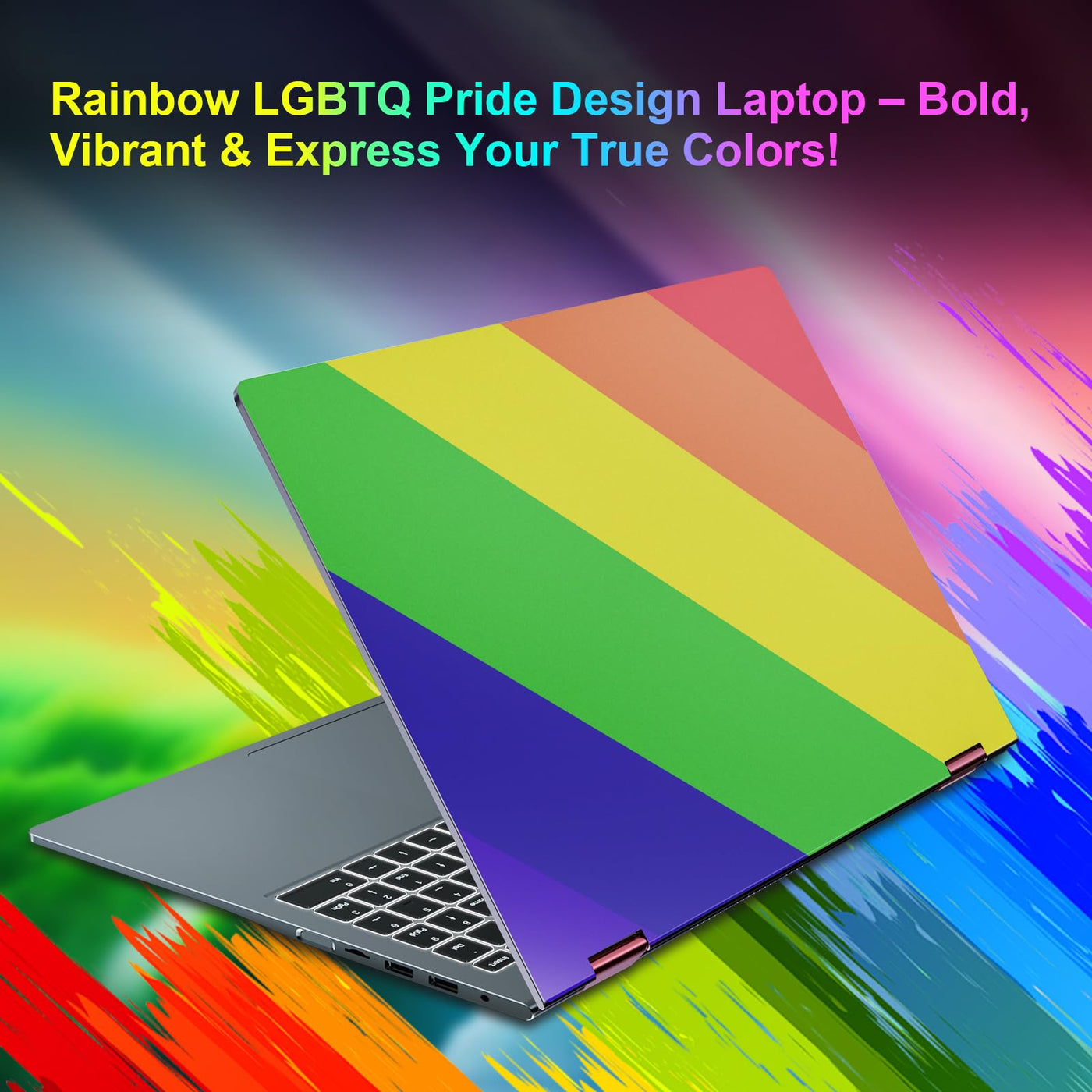 jumper Regenbogen Laptop 16 Zoll, 2 in 1 Convertible Pride Laptops, 16GB DDR4 640GB ROM Notebook, 1 Jahr Office 365, Fingerabdruckleser, QWERTZ Tastatur mit Hintergrundbeleuchtung, WiFi 6, 53.2WH