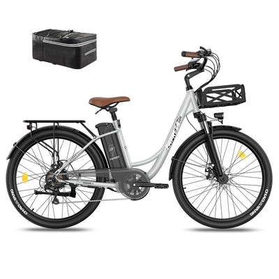 Fafrees Elektrofahrrad 160 km-200 km, E-Bike für Damen und Herren, 26 Zoll Elektrofahrrad mit 20,3 Ah abnehmbarer Batterie, Ebike 250 W für Stadt, Elektrofahrrad F26 Lasting EAPC 2024, grau