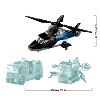 LEGO City Kombinationsset mit Hubschrauber, Löschauto und U-Boot und 3 Minifiguren - Baubare Spielzeug Fahrzeuge für Jungen und Mädchen ab 7 Jahren - Geschenk zum Geburtstag & für die Feiertage 60462